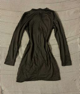 Sleek Black Ruched Mini Dress