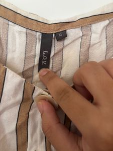 Striped Button-Down Mini Dress