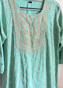 Beautiful Teal Embroidered Kurta