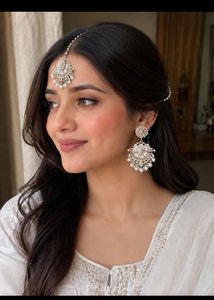 Exquisite Pearl & Silver Jhumka Set