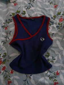 navy blue wrap tank top
