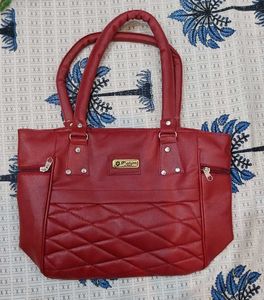 Stylish Red Quilted Handbag