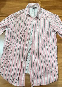 pink Button-Up Shirt