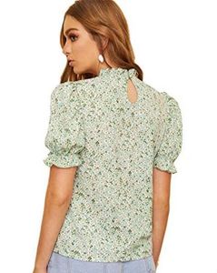 Floral Print Puff Sleeve Top