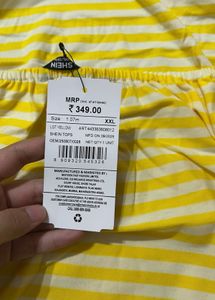 Yellow Striped Strapless Top