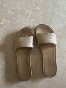 Stylish Golden Flat Sandals size  5