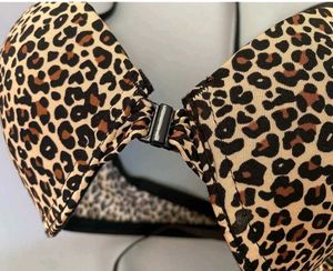 Leopard Print Push-Up Bra removble strap