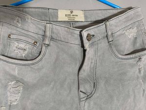 Grey Distressed Jeans