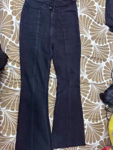 Flared Black Denim Jeans