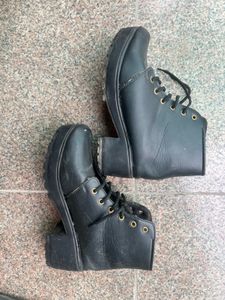 Classic Black Lace-Up Boots