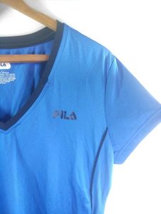 Fila Blue V-Neck Athletic T-Shirt
