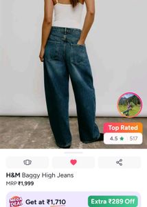 H&amp;M wide leg barrel jeans