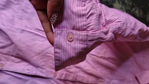 Formal Pink Striped Button-Up Shirt