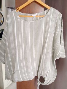 Striped Tie-Front Top