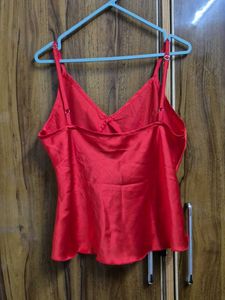 Red Satin Cami Top
