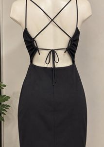 Chic Black Mini Dress with Butterfly Detail