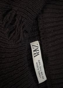 ZARA MEN'S Black Distressed Knit Sweater