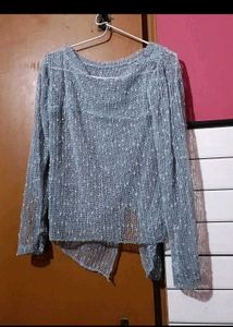 (combo🎉) Denim Jeans &amp; Sparkly Top