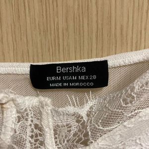 Bershka White Lace Crop Top