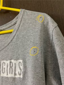 February Girls Imported Grey Graphic T-Shirt