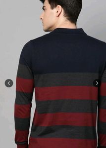 Men's Striped Long Sleeve Polo Shirt