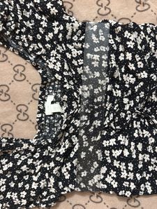 Cute Floral Ruched Crop Top