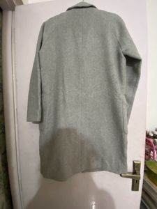 Imported Elegant Light Grey Wool Blend Coat