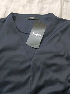 Shein Sleeveless Navy V-Neck Top