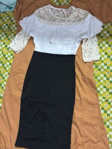 Chic Off-Shoulder Lace Trim Dress