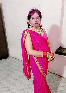 Vibrant Pink Embroidered Saree