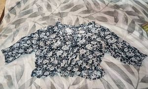 Chic Floral Print Peplum Top