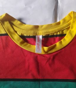 Multicolor Striped Women's Crop Top Girl's Tee 🌈