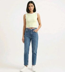 Striped Cropped Knit Tank Top