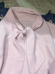 Chic Pink Bow Blouse