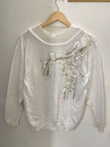 Sequin Embellished Knit Sweater