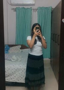 Elegant Polka Dot Maxi Skirt