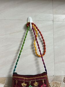 Embroidered Peacock Sling Bag