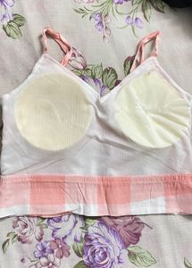 Pink &amp; White Checkered Cami Crop Top