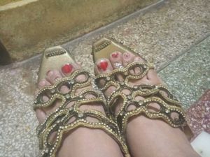 Golden Embellished sandal heels combo