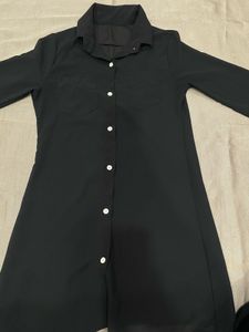 Classic Black Button-Up Dress