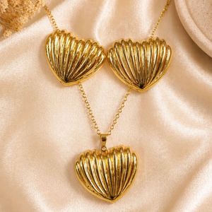 Gold Tone Shell Heart Necklace