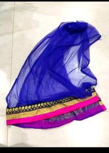 Elegant Blue &amp; Gold Embroidered Lehenga Choli