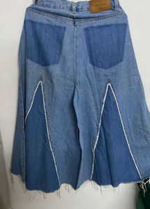 Zara Wide Leg Denim Culottes