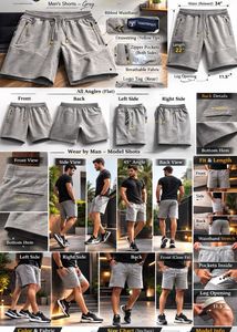 Teamspirit Grey Men's Activewear Shorts