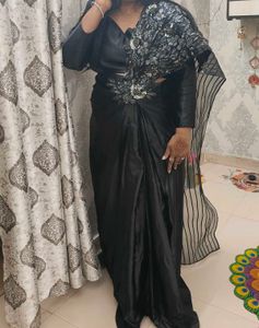 Stunning Black Embellished Saree