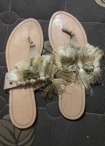 ZARA-Boho Tassel Flat Sandals
