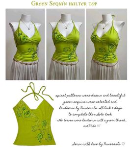 Sequin halter backless y2k top