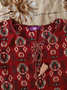 elegant red kurta set of libas
