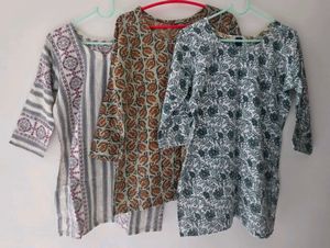 3 Cotton Blend Kurtas