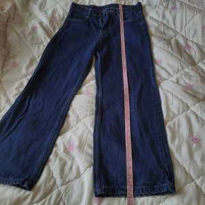 Blue Wide Leg Denim Jeans